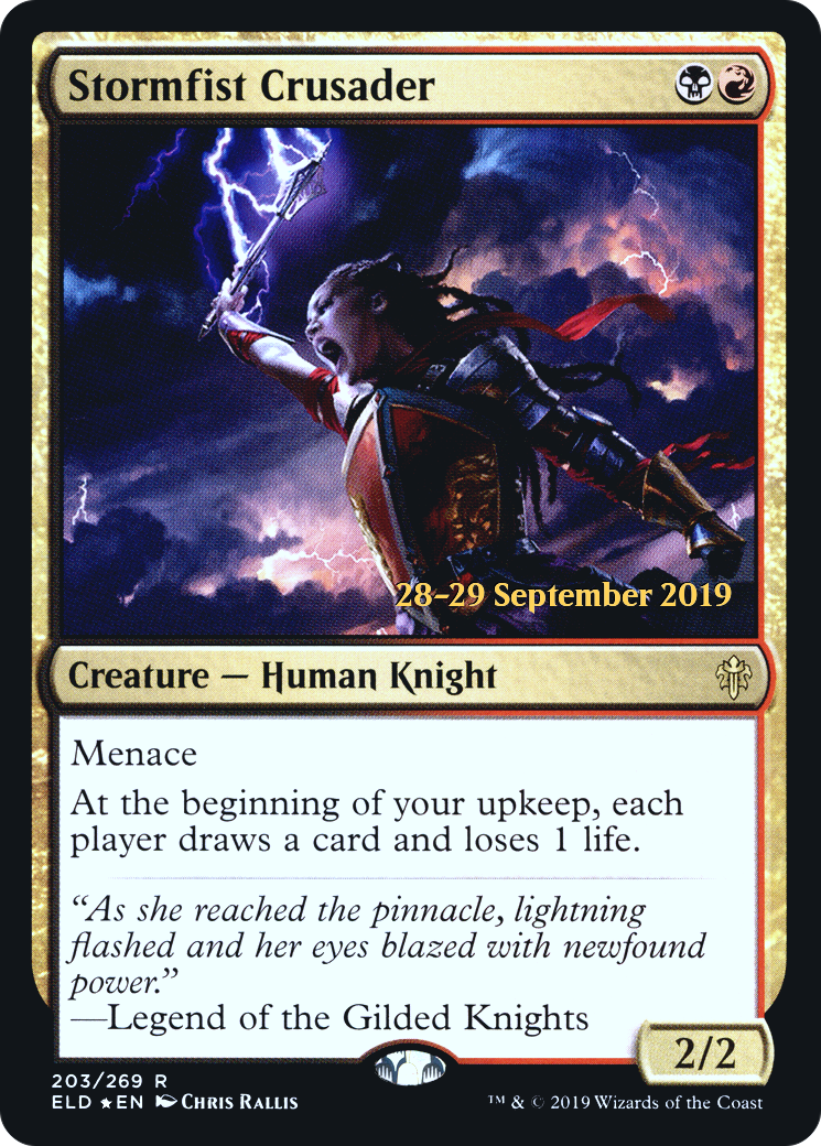 {R} Stormfist Crusader [Throne of Eldraine Prerelease Promos][PR ELD 203]
