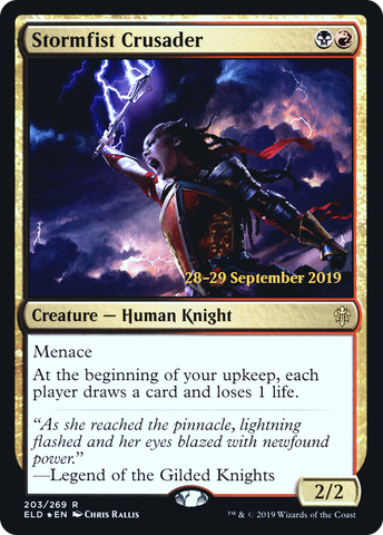 {R} Stormfist Crusader [Throne of Eldraine Prerelease Promos][PR ELD 203]