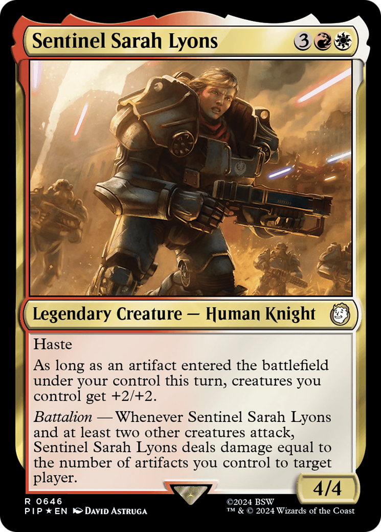 {R} Sentinel Sarah Lyons (Surge Foil) [Fallout][PIP 646]