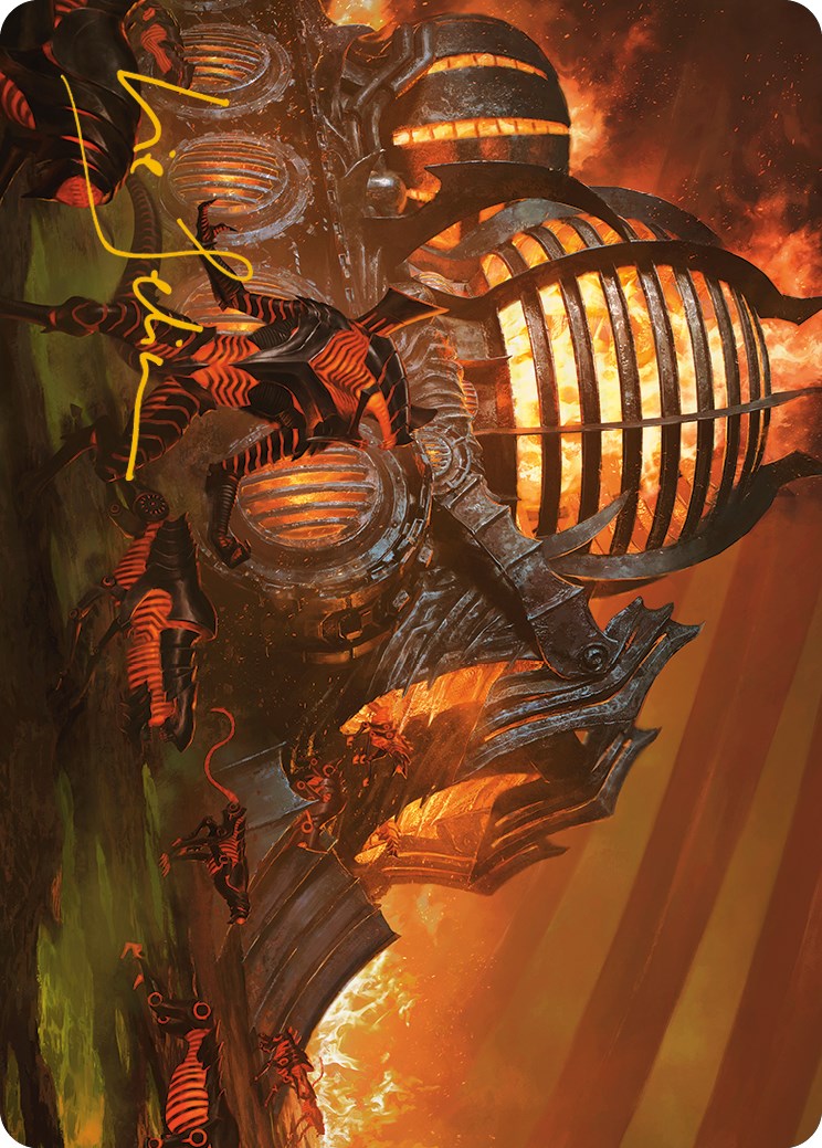 {A} Urabrask's Forge Art Card (Gold-Stamped Signature) [Phyrexia: All Will Be One Art Series][GS AONE 037]