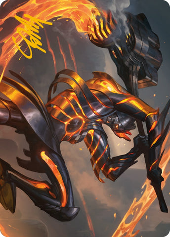 {A} Forgehammer Centurion Art Card (Gold-Stamped Signature) [Phyrexia: All Will Be One Art Series][GS AONE 026]