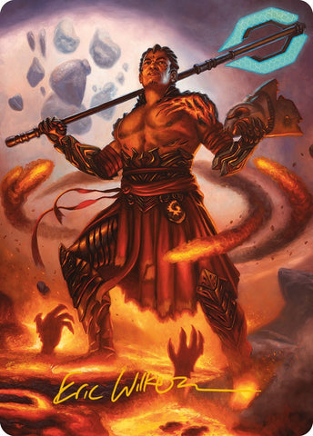 {A} Koth, Fire of Resistance Art Card (Gold-Stamped Signature) [Phyrexia: All Will Be One Art Series][GS AONE 031]