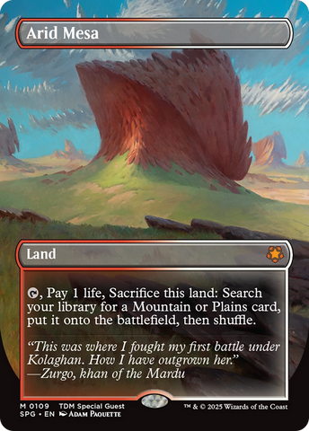 {R} Arid Mesa (Borderless) [Tarkir: Dragonstorm Special Guests][SPG 109]