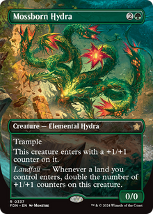 {@R} Mossborn Hydra (Borderless) [Foundations][FDN 337]