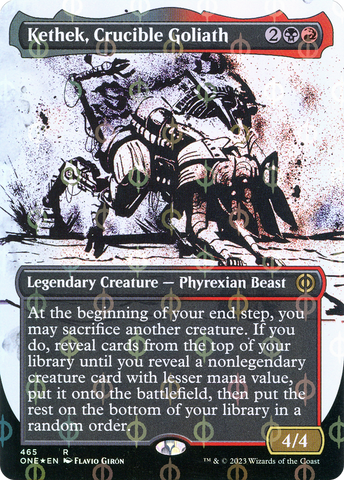 {R} Kethek, Crucible Goliath (Borderless Ichor Step-and-Compleat Foil) [Phyrexia: All Will Be One][ONE 465]