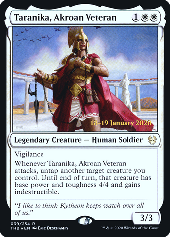 {R} Taranika, Akroan Veteran [Theros Beyond Death Prerelease Promos][PR THB 039]
