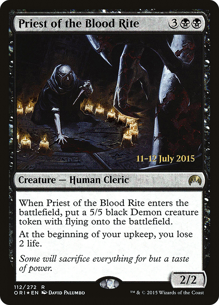 {R} Priest of the Blood Rite [Magic Origins Prerelease Promos][PR ORI 112]