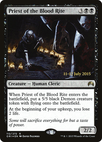 {R} Priest of the Blood Rite [Magic Origins Prerelease Promos][PR ORI 112]