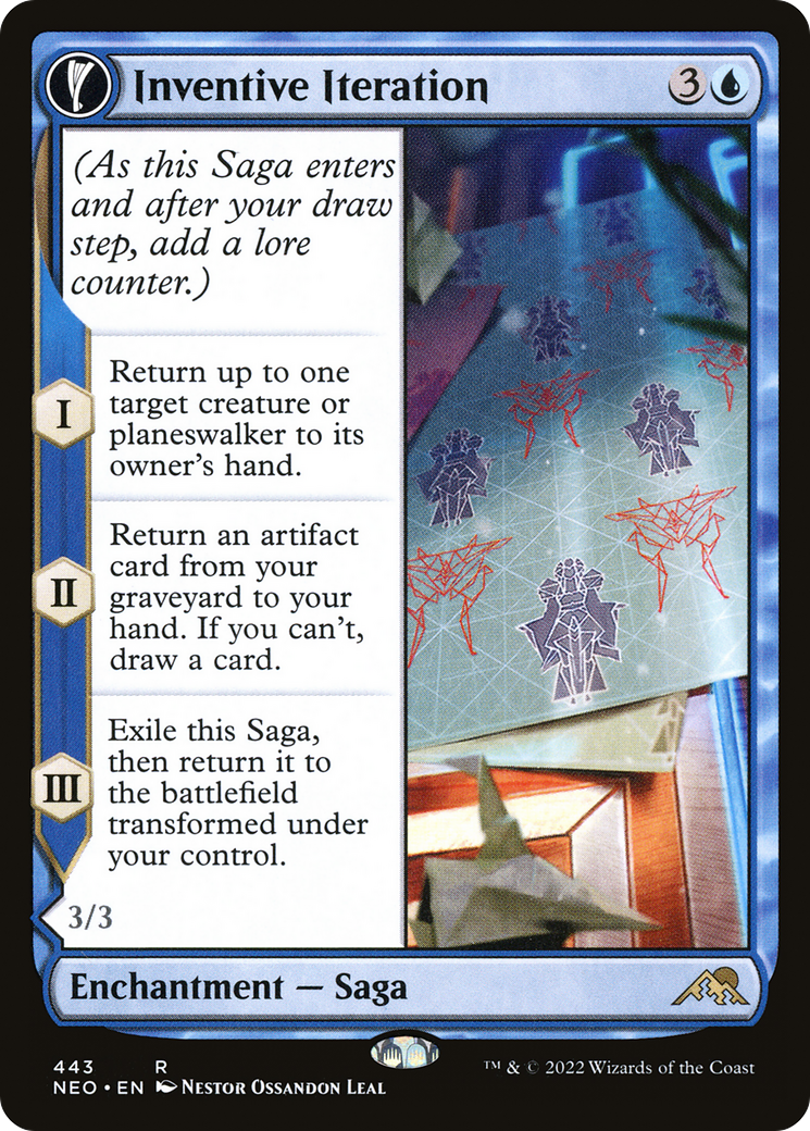 {R} Inventive Iteration // Living Breakthrough (Extended Art) [Kamigawa: Neon Dynasty][NEO 443]