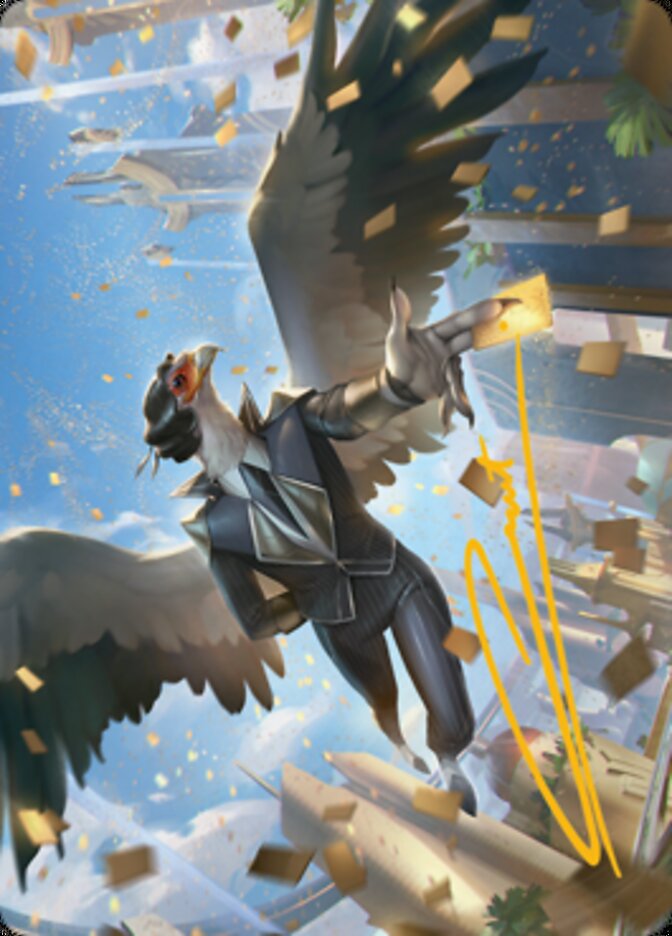 {A} Skyboon Evangelist Art Card (Gold-Stamped Signature) [Streets of New Capenna Art Series][GS ASNC 051]