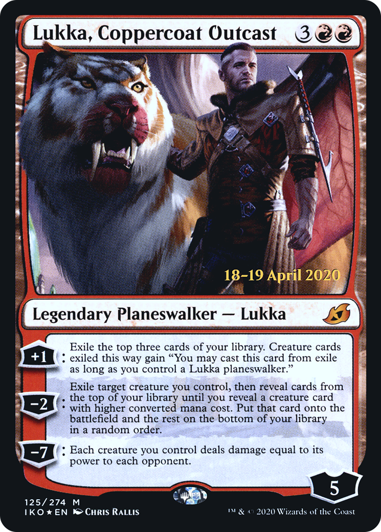 {R} Lukka, Coppercoat Outcast [Ikoria: Lair of Behemoths Prerelease Promos][PR IKO 125]