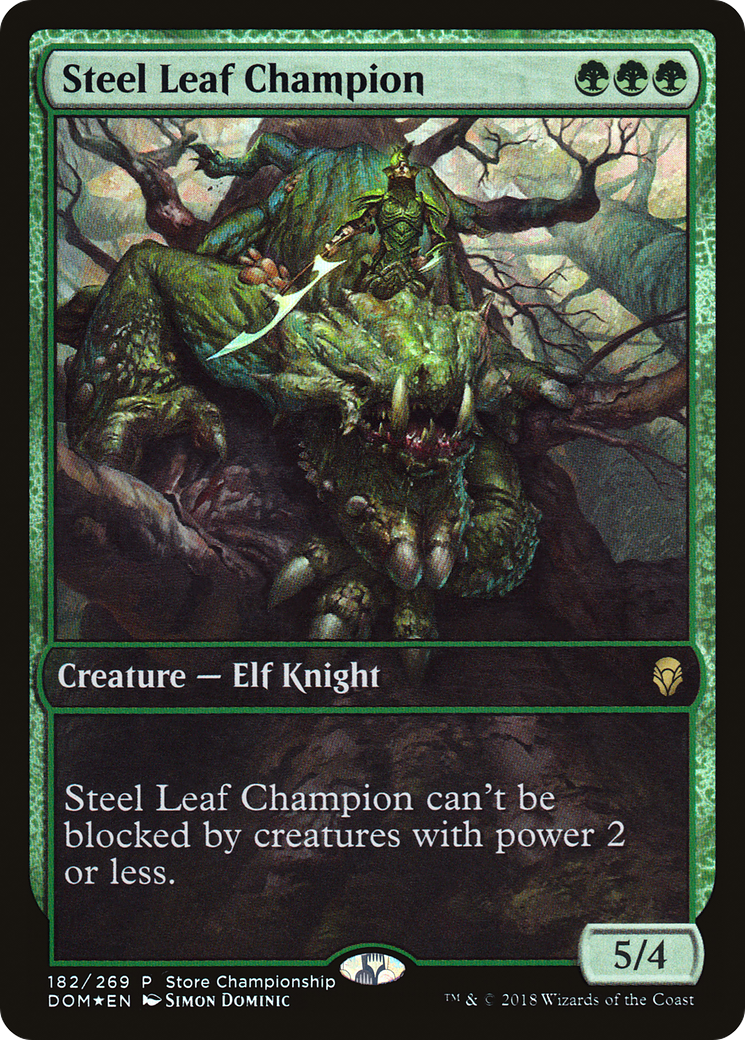 {R} Steel Leaf Champion (Store Championship) [Dominaria Promos][PA DOM 182] - Misty Mountain Games