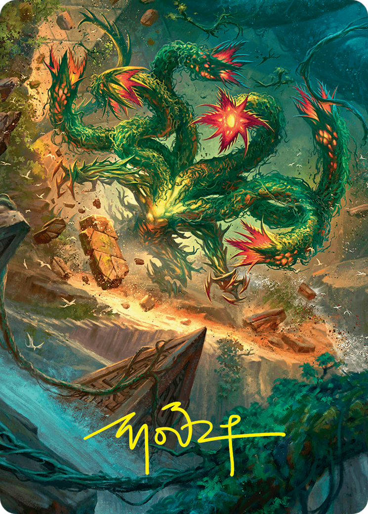{A} Mossborn Hydra Art Card (42/54) (Gold-Stamped Signature) [Foundations Art Series][GS AFDN 042]