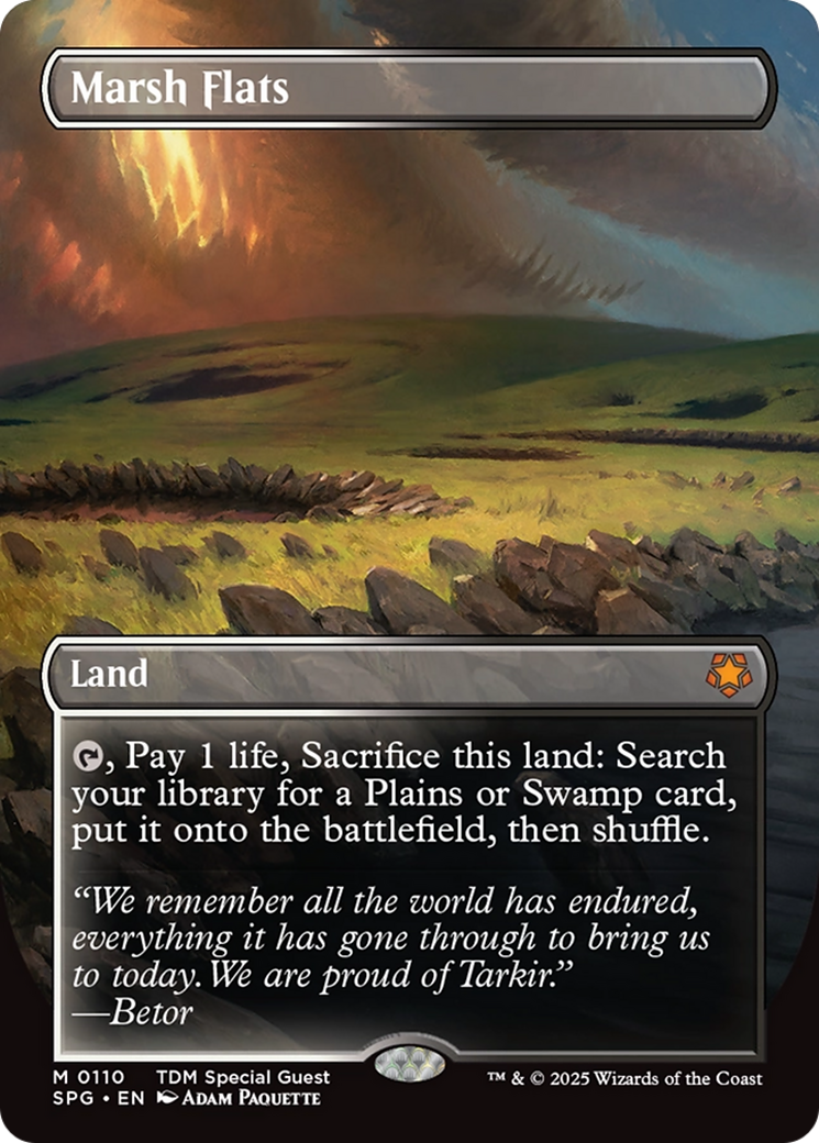 {R} Marsh Flats (Borderless) [Tarkir: Dragonstorm Special Guests][SPG 110]