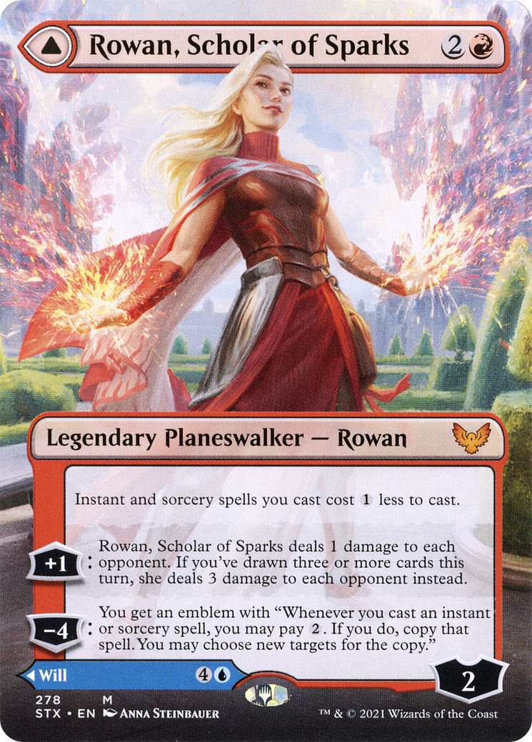 {R} Rowan, Scholar of Sparks // Will, Scholar of Frost (Borderless) [Strixhaven: School of Mages][STX 278]