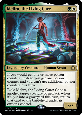 {R} Melira, the Living Cure (Promo Pack) [Phyrexia: All Will Be One Promos][PP ONE 209]