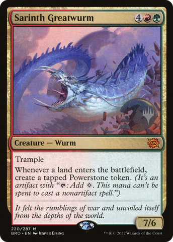 {R} Sarinth Greatwurm [The Brothers' War: Promo Pack][PP BRO 220]