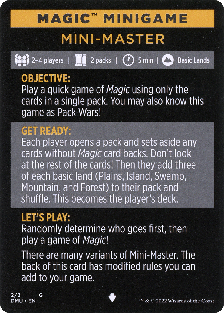 {C} Mini-Master (Magic Minigame) [Commander Legends: Battle for Baldur's Gate Minigame][CLB 003]