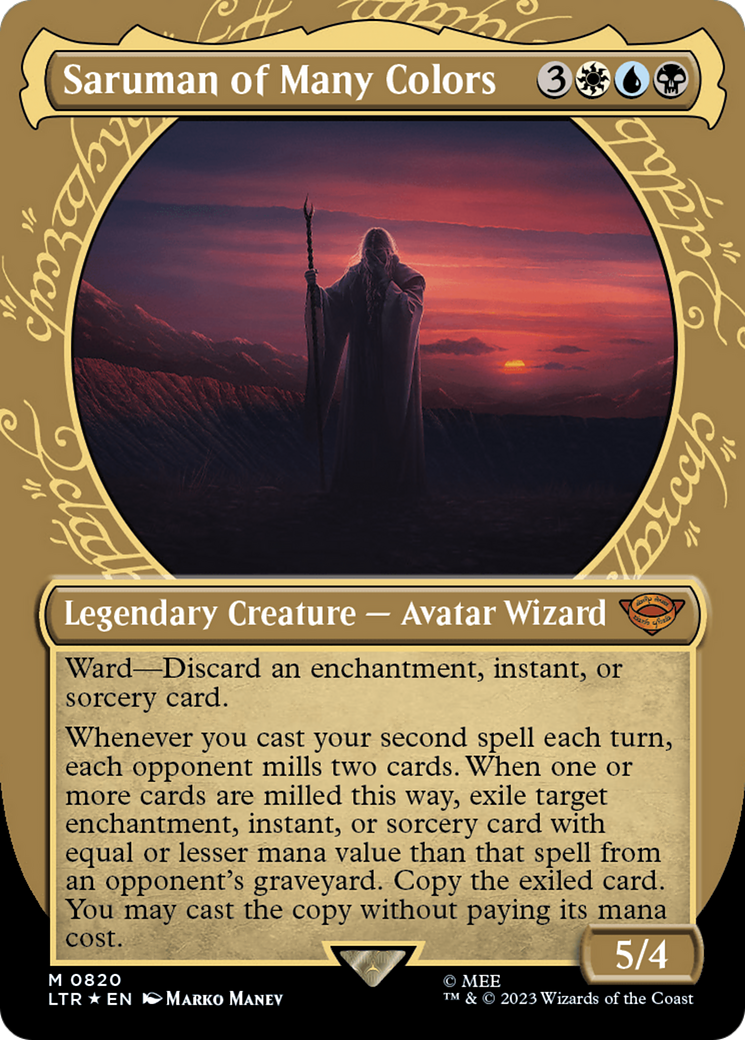 {R} Saruman of Many Colors (Showcase) (Surge Foil) [The Lord of the Rings: Tales of Middle-Earth][LTR 820]