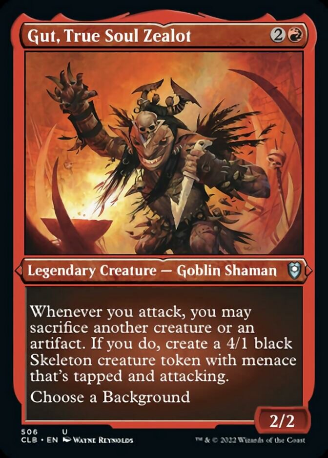{C} Gut, True Soul Zealot (Foil Etched) [Commander Legends: Battle for Baldur's Gate][CLB 506]