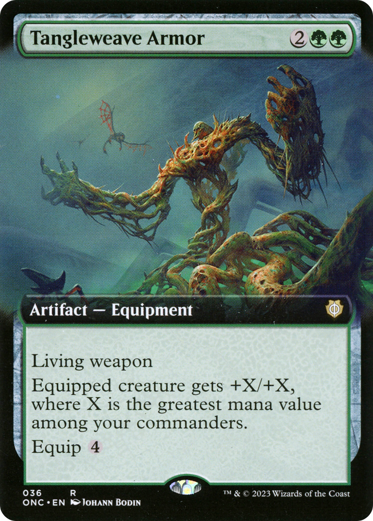 {R} Tangleweave Armor (Extended Art) [Phyrexia: All Will Be One Commander][ONC 036]