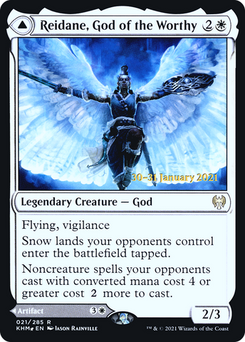 {R} Reidane, God of the Worthy // Valkmira, Protector's Shield [Kaldheim Prerelease Promos][PR KHM 021]