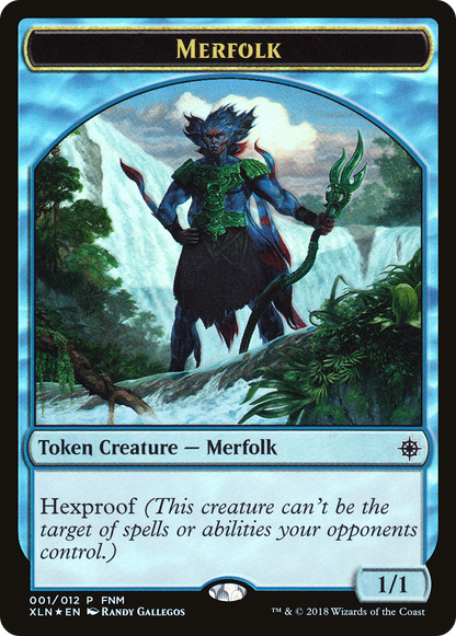 {T} Merfolk // Treasure Double-sided Token [Friday Night Magic 2018][TF18 001]
