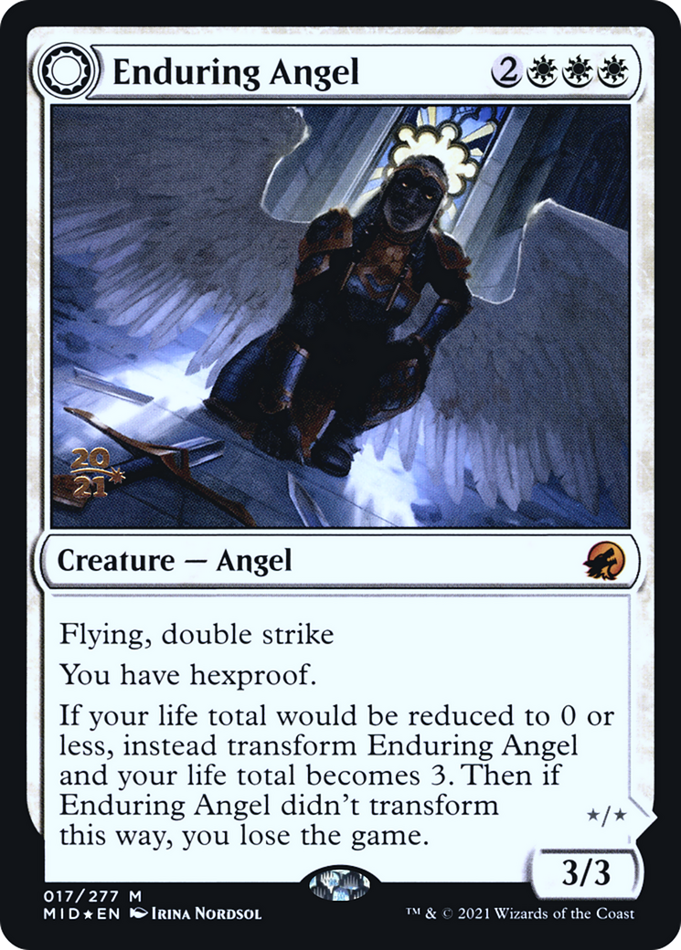 {R} Enduring Angel // Angelic Enforcer [Innistrad: Midnight Hunt Prerelease Promos][PR MID 017]