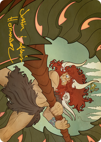 {A} Borborygmos and Fblthp Art Card (57) (Gold-Stamped Signature) [March of the Machine Art Series][GS AMOM 057]