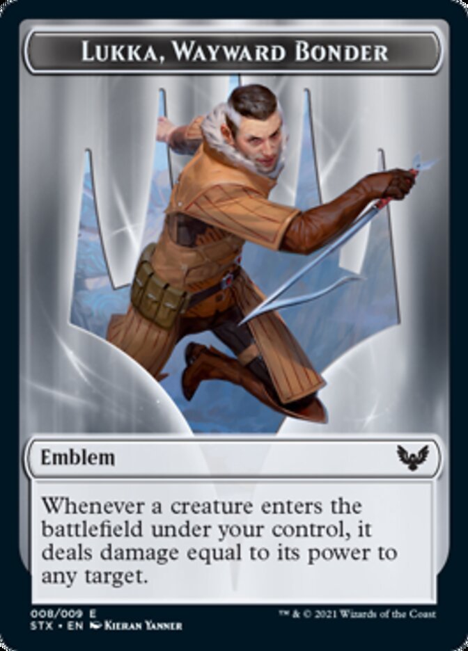 {T} Fractal // Lukka, Wayward Bonder Emblem Token [Strixhaven: School of Mages Tokens][TSTX 003]