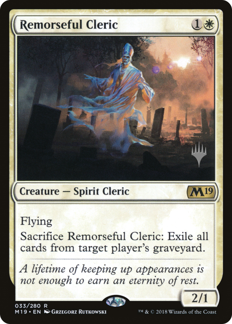 {R} Remorseful Cleric (Promo Pack) [Core Set 2019 Promos][PP M19 033]