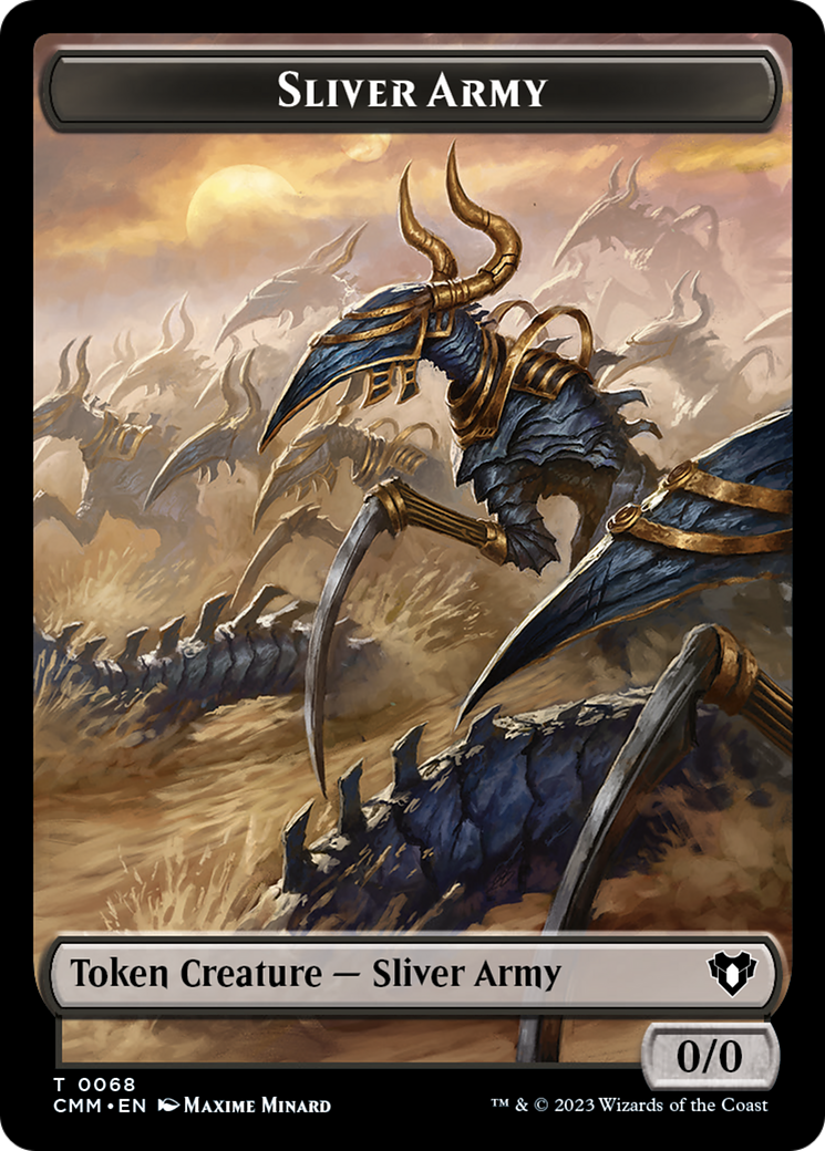 {T} Sliver Army // Sliver Double-Sided Token [Commander Masters Tokens][TCMM 68//57]
