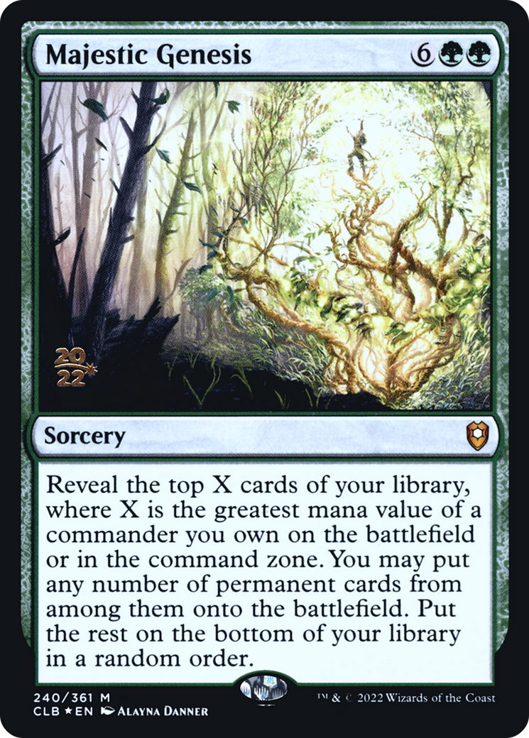 {R} Majestic Genesis [Commander Legends: Battle for Baldur's Gate Prerelease Promos][PR CLB 240]