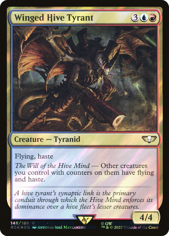 {R} Winged Hive Tyrant (Surge Foil) [Universes Beyond: Warhammer 40,000][SF 40K 148]