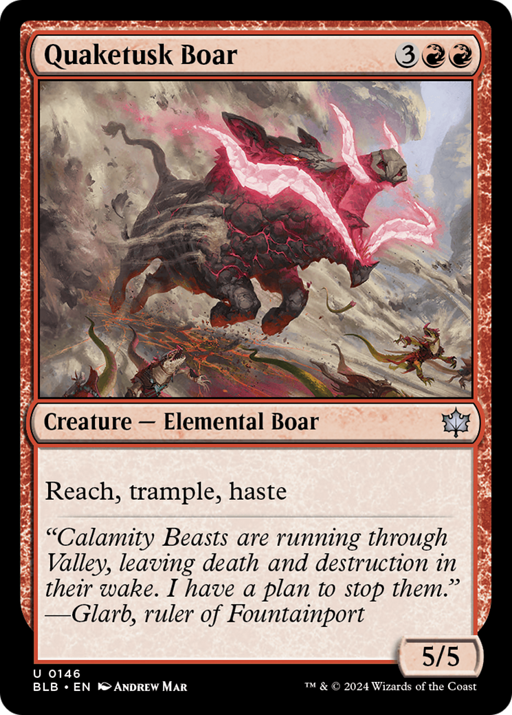 {@C} Quaketusk Boar [Bloomburrow][BLB 146]