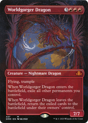 {R} Worldgorger Dragon (Borderless Alternate Art) [Dominaria Remastered][DMR 437]