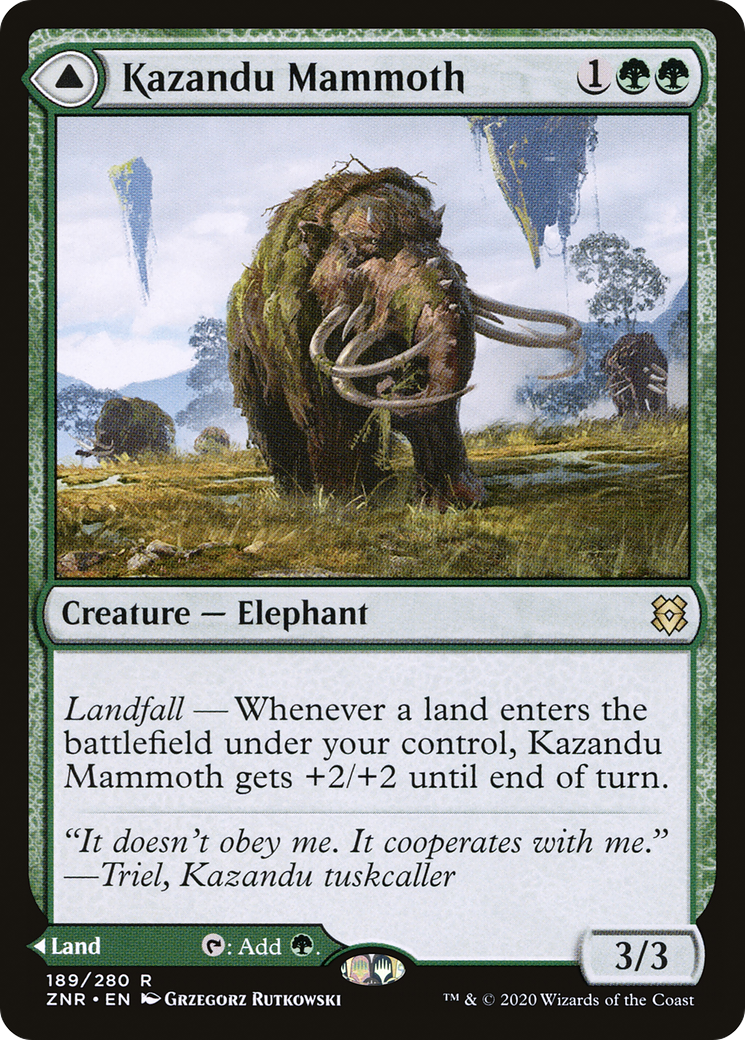 {R} Kazandu Mammoth // Kazandu Valley [Zendikar Rising][ZNR 189]