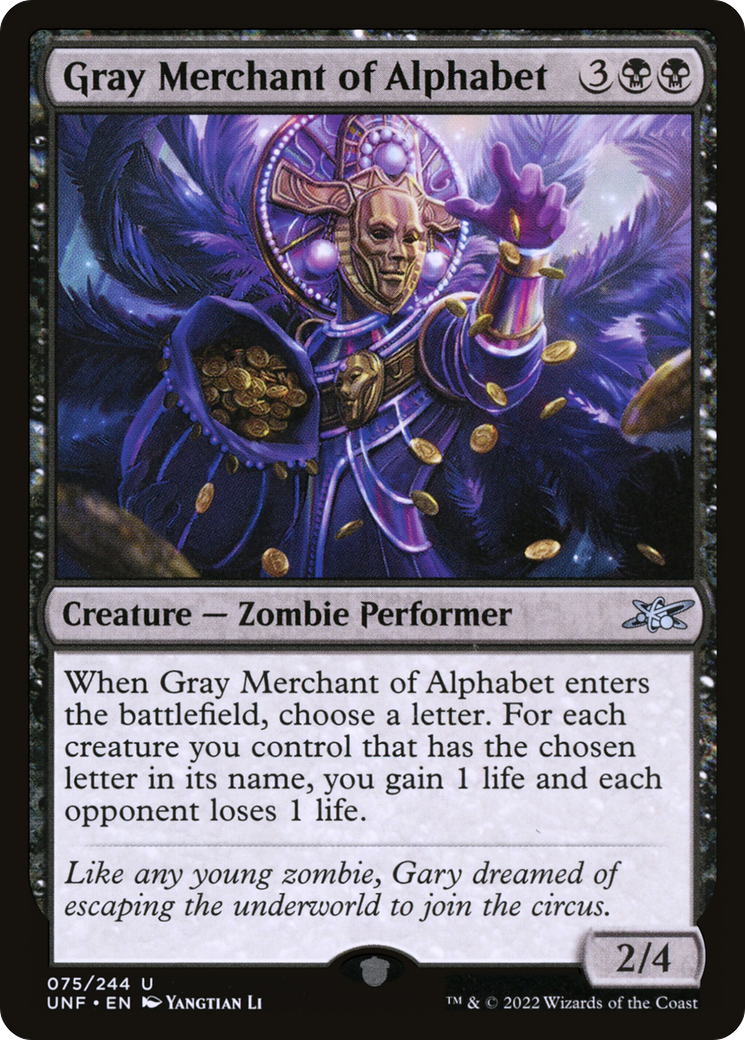 {C} Gray Merchant of Alphabet [Unfinity][UNF 075]