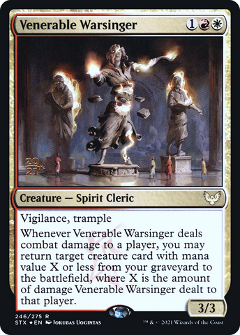 {R} Venerable Warsinger [Strixhaven: School of Mages Prerelease Promos][PR STX 246]