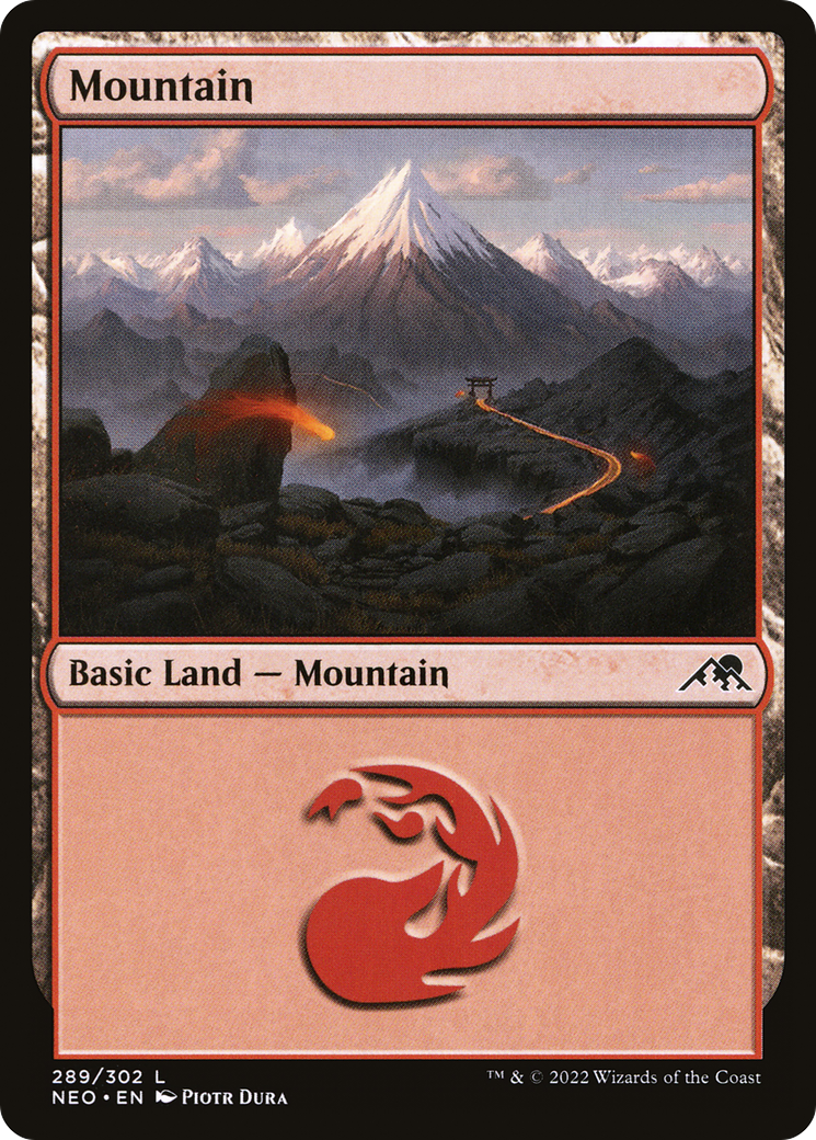 {B}[NEO 289] Mountain (289) [Kamigawa: Neon Dynasty]