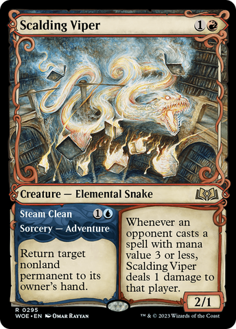 {@R} Scalding Viper // Steam Clean (Showcase) [Wilds of Eldraine][WOE 295]