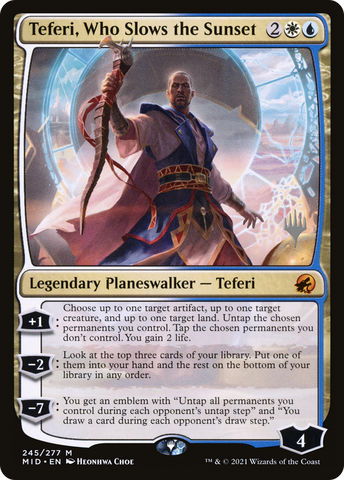 {R} Teferi, Who Slows the Sunset (Promo Pack) [Innistrad: Midnight Hunt Promo Pack][PP MID 245]