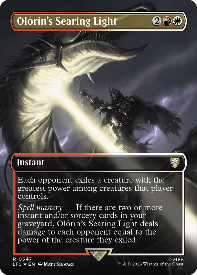 {R} Olorin's Searing Light (Borderless) (Surge Foil) [The Lord of the Rings: Tales of Middle-Earth Commander][LTC 547]