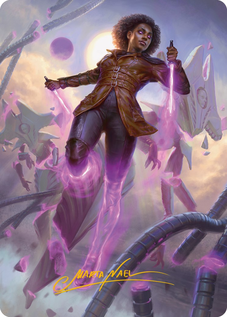 {A} Kaya, Intangible Slayer Art Card (Gold-Stamped Signature) [Phyrexia: All Will Be One Art Series][GS AONE 049]