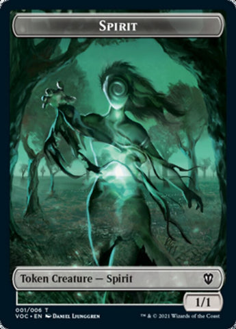{T} Spirit (001) // Spirit (002) Double-sided Token [Innistrad: Crimson Vow Commander Tokens][TVOC 001]