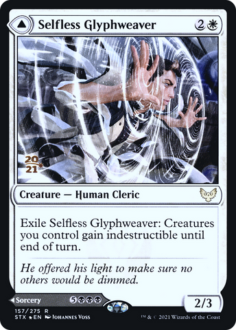 {R} Selfless Glyphweaver // Deadly Vanity [Strixhaven: School of Mages Prerelease Promos][PR STX 157]