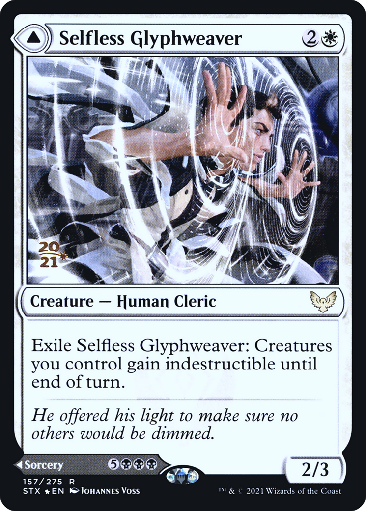 {R} Selfless Glyphweaver // Deadly Vanity [Strixhaven: School of Mages Prerelease Promos][PR STX 157]