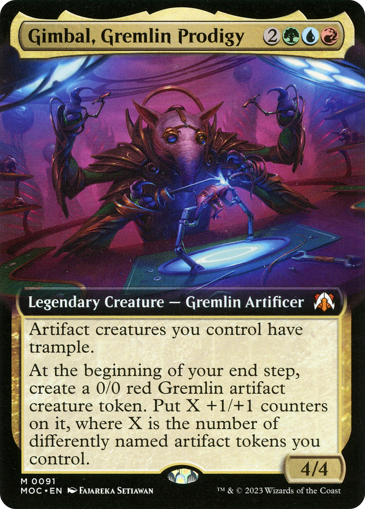 {R} Gimbal, Gremlin Prodigy (Extended Art) [March of the Machine Commander][MOC 091]