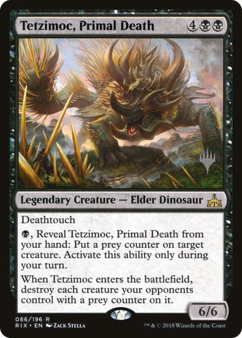 {R} Tetzimoc, Primal Death (Promo Pack) [Rivals of Ixalan Promos][PP RIX 086]