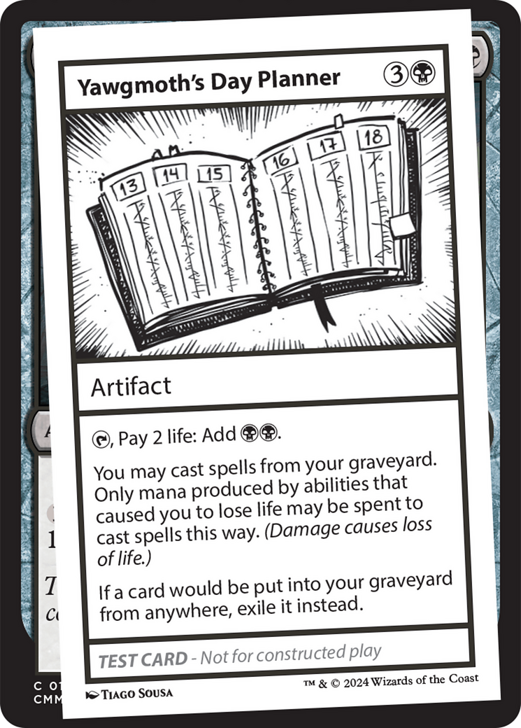 {C} Yawgmoth's Day Planner [Mystery Booster 2 Playtest Cards][MB2 PLAYTEST]